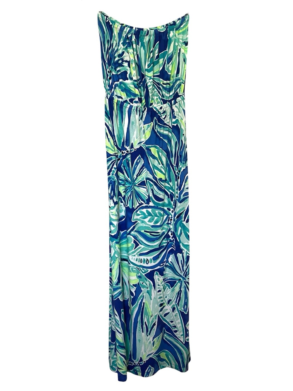 Lilly Pulitzer Marlisa Maxi Dress Beckon Blue Palm Passage Resort Medium